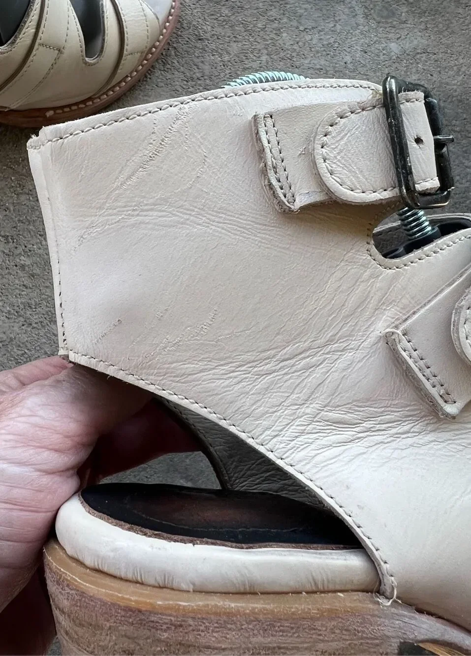 Freebird by Steven Quail Multi Buckle Heels Beige Size 8